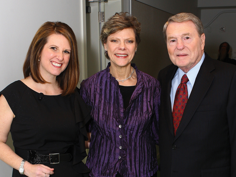 Krys Boyd, Cokie Roberts and Jim Lehrer share a moment backstage. 